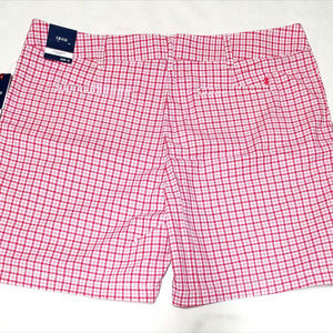 Izod Shorts - Izod Bar Harbor Womens Pink Plaid Shorts (Size 16) Izod Shorts - Izod Bar Harbor Womens Pink Plaid Shorts (Size 16)